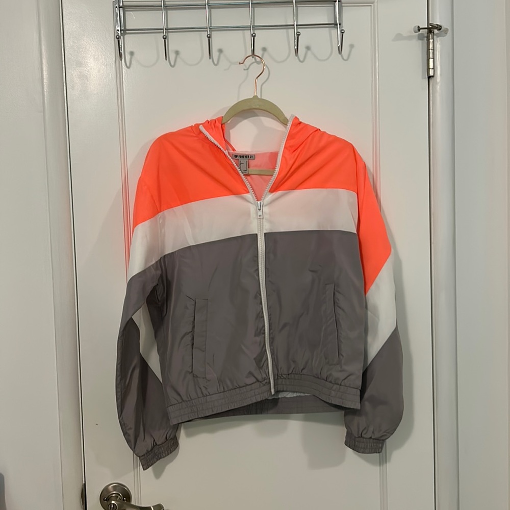 Forever 21 Neon Multi-colored Windbreaker Size Medium